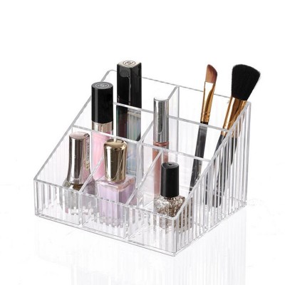 MC0011 High Quality Office School Transparent Plastic Makeup Brush Cylinder Table Top Desk Pen Holder Display